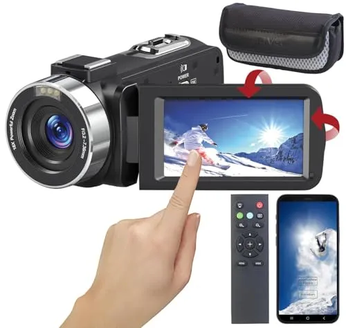 Somikon 8K-UHD-WLAN-Camcorder - Camcorder mit 8K UHD Auflösung, Infrarot-Nachtsicht und 18-fachem Digitalzoom für beeindruckende Aufnahmen bei Tag und Nacht. Ideal für kreative Filmemacher!