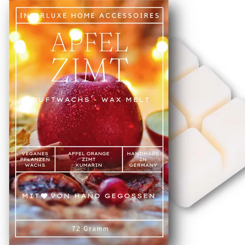 Interluxe Duftwachs - Apfel & Zimt duftendes Wachs Melt Raumduft Duftmelt
