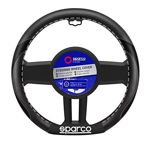 Sparco Lenkradbezug SPC - D-Type 35cm - kompatibel mit Peugeot 208 & 308 II, schwarz