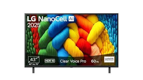 LG 43NANO80A6B TV 43 Zoll – 4K NanoCell AI TV mit α7 Gen8 Prozessor