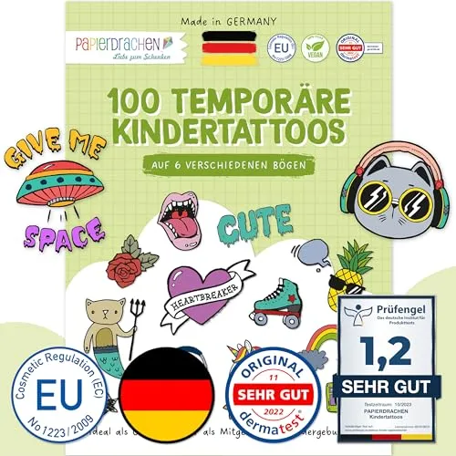 Papierdrachen 100 besonders hautfreundliche Kindertattoos von Papierdrachen