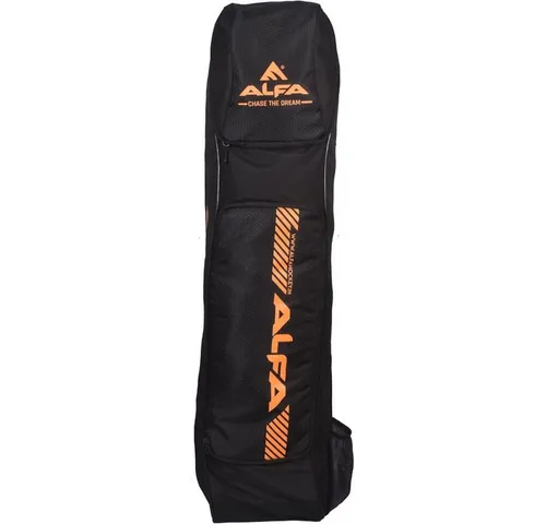 ALFA Hockeytasche Cyclone Hockey Schläger Kit Tasche Schwarz-Mango Verstellbar (Hockey Schläger & Kit Tasche, Verstellbare Größe Polyester), Doppelfunktion, geräumig, gepolstert belüftet