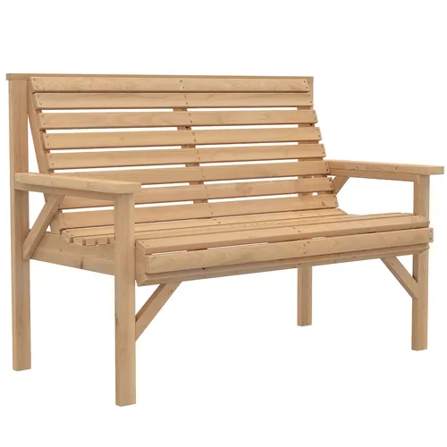 Outsunny 2-Sitzer Gartenbank aus Holz mit Arm- und Rückenlehne - Robuste 2-Sitzer Gartenbank aus Tannenholz, ideal für Garten, Balkon oder Terrasse. Ergonomisches Design für hohen Sitzkomfort und wetterfester Schutz für ganzjährigen Einsatz. Perfekt für entspannte Stunden im Freien.