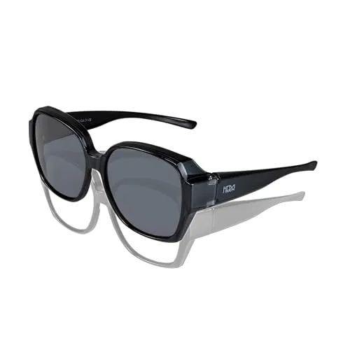 ActiveSol Überziehsonnenbrille Hera Oversize, Schwarz - Sportbrillen mit polarisierenden Gläsern für optimalen Blendschutz und UV 400 Schutz. Ideal für stilbewusste Sportler, die Komfort und Eleganz schätzen.