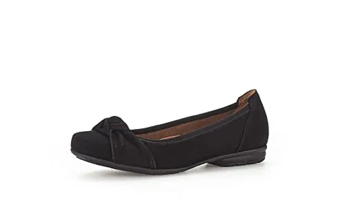 Gabor Damen Comfort Sport Geschlossene Ballerinas, Schwarz (Schwarz 47) - Damen-Ballerinas aus hochwertigem Rauleder und Glattleder, mit komfortablem Microfutter und flexibler Latexsohle für optimalen Tragekomfort.