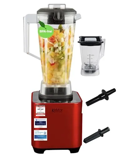 KeMar Hochleistungsmixer 1.500W - Standmixer mit 30.000 U/min, Touch-Bedienung und 6 Programmen für müheloses Mixen und Zubereiten von Smoothies und Suppen.