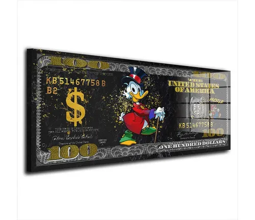 Artedinoi Acrylglasbild Comic Duck Dollar Mario Edition Acrylglas Wandbild Bild Wanddeko Wohnz