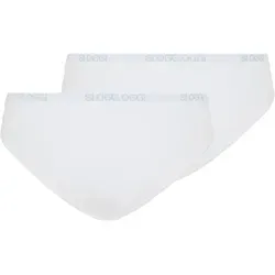 Sloggi Herren Mens Basic Mini 2p Slip, Weiß, M EU - Retroshorts für Herren, 2er Pack aus langlebiger Baumwolle mit LYCRA für besten Tragekomfort und ein besonders weiches Taillenband.