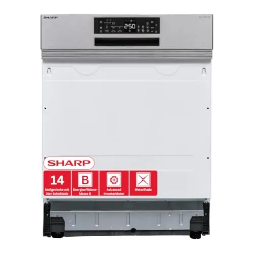 Sharp QW-NA25GS44BS-DE Geschirrspüler, 14 Maßgedecke, leise und energieeffizient