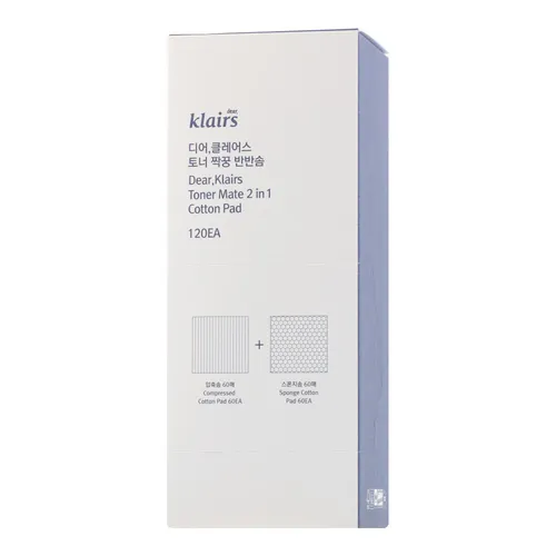 dear, Klairs Supple Preparation - Toner Mate 2 in 1 Cotton Pad~120-Stück