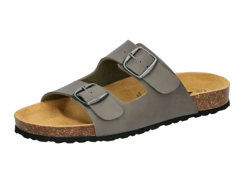 Lico Bioline Pantolette, Grau, 40 - Pantoletten für Damen mit verstellbaren Schnallen und einer komfortablen Lederdecksohle für optimalen Tragekomfort.