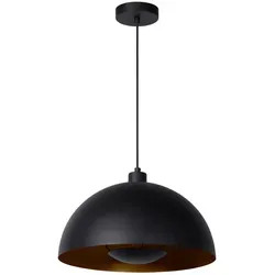 Lucide Hängeleuchte Siemon, Schwarz, Metall, rund - Höhenverstellbare Esstischlampe aus Metall in elegantem Schwarz, ideal für stilvolle Innenbeleuchtung. Perfekt für jedes Esszimmer!