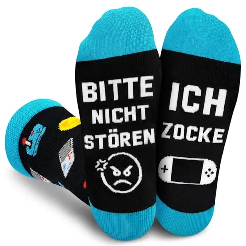 Gemtte Lustige Gaming Socken 'Bitte Nicht Stören Ich Zocke'