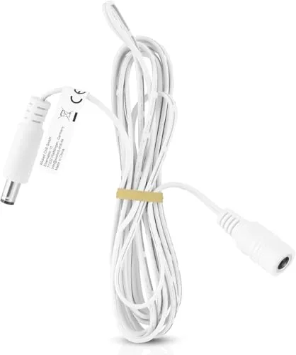 Wicked Chili 5,0m DC Verlängerungskabel geeignet für Phillips HUE Solo Lightstrip (Art # 929003816902) Kabel Verlängerung/Extension Cord für Netzteil S020AYV240083 (weiß, koppelbar)