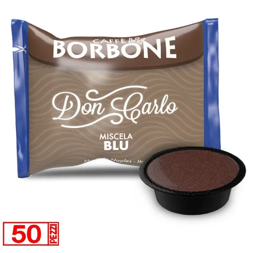 Kaffee Borbone Mischung Blau Don Carlo Kapseln für Lavazza A Modo Mio - 50 Stück - Kaffee-Kapseln für Lavazza A Modo Mio, italienischer Genuss mit einer raffinierten blauen Mischung, ideal für Kaffeeliebhaber, die Wert auf Qualität legen.