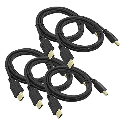 ARLI 5x 1,5m HDMI Kabel vergoldet – High Speed mit Ethernet | UHD 4K 2160p 3D ARC HDR CEC HDCP für TV Monitor Blu-ray PC OLED LED Spiel Consolen