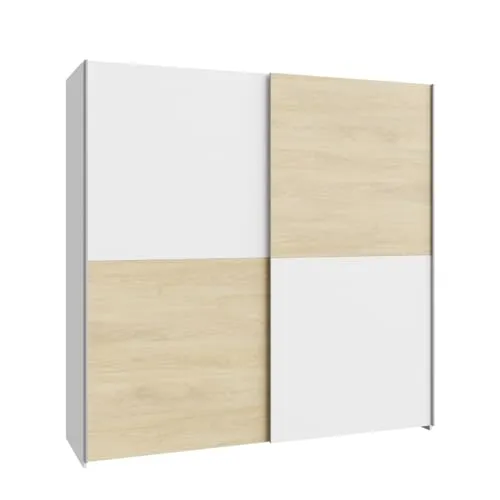 Forte Schach und MATT Kleiderschrank 190 - Schrank im Schachbrettmuster - Kleiderschrank mit 2 Schwebetüren, ideal für moderne Schlafzimmer. Robuste Oberflächen und umweltfreundliche Herstellung garantieren Langlebigkeit und Freude am Möbelstück.