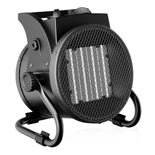 Wiltec Heizstrahler 3kW Keramik Heizgerät - Elektroheizkörper mit 3000 W Heizleistung für schnelle Wärme in Räumen bis 40 m². Integriertes Thermostat sorgt für individuelle Temperaturkontrolle.