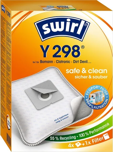 Swirl Y 298 MP Plus AirSpace Staubsaugerbeutel - Hochwertige Staubsaugerbeutel für effiziente Reinigung, passend zu Swirl Modellen, mit innovativer AirSpace-Technologie für optimale Staubaufnahme.