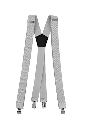 Fabio Farini - 3 cm breiter Hosenträger X-Form für Herren - Hellgrau
