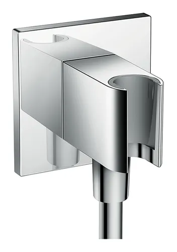 Axor Showersolutions Wandanschluss eckig mit Brausehalterfunktion - Chrom - Hochwertiger Wandanschluss für Brausen, ausgestattet mit integrierter Brausehalterfunktion für mehr Komfort und elegantes Design.