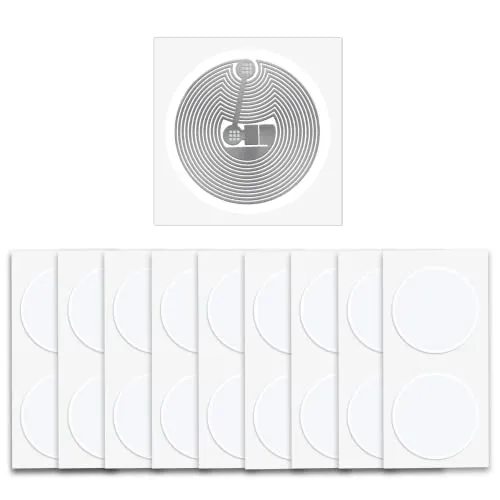 Stück NFC Tags Ntag 213 Sticker Aufkleber, Leer Weiß NFC Label in 25 mm (1 Zoll) Rund,Wiederbeschreibbar NFC Karten 144 Byte Speicher 13,56 MHz, Kompatibel mit Allen NFC-fähigen Handys 22
