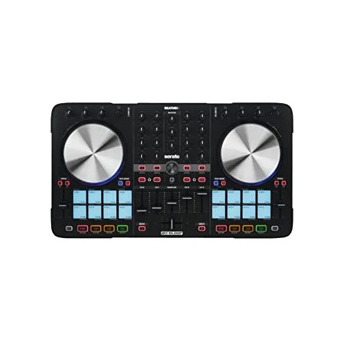 Reloop Beatmix 4 MK2 DJ Controller 234969 - 4-Deck DJ-Controller mit Master-, Booth- und Kopfhörerausgängen, ideal für professionelle DJs und kreative Mixe.