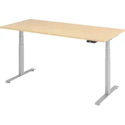 bümö Elektrisch Höhenverstellbarer Schreibtisch Ahorn - Ergonomischer Kinderschreibtisch mit stufenlos einstellbarer Höhe von 64,5 cm bis 129,5 cm für gesundes Lernen und Spielen. Robuste, kratzfeste Tischplatte und leiser Motor für eine optimale Anpassung.
