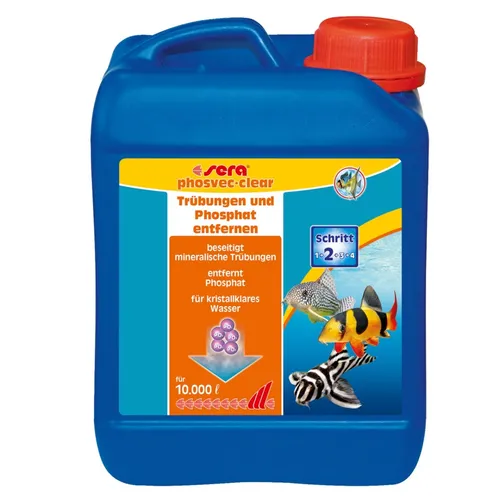 2,5 Liter sera phosvec clear - beseitigt mineralische Trübungen auch gegen Algen