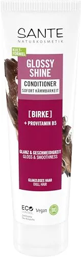 SANTE Naturkosmetik Glossy Shine Conditioner - 150 ml - mit Bio-Birkenblatt & Provitamin B5 - für glanzloses Haar - silikonfrei & vegan - dermatologisch getestet