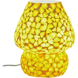 Marrakesch Nachttischlampe Aubina -2- aus Muscheln - Nachttischlampe im Boho-Stil, handgefertigtes Glas-Mosaik für eine entspannende Atmosphäre. Ideal für Schlafzimmer und Wohnzimmer.