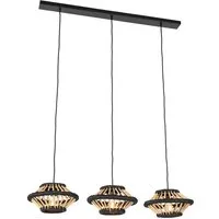 Produktbild QAZQA Orientalische Hängelampe Bambus 3-Licht