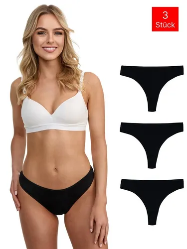 Tazzio String 3er-Pack Damen Tanga F933 (Packung, 3-St) Ripp-Struktur für angenehmen Tragekomfort