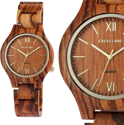 Holzuhr Damen Gold Braun Zebraholz – Elegante Quarz-Armbanduhr - Armbanduhren für Damen mit edlem Zebraholz, analogem Zifferblatt und klassischem Design. Ideal für stilvolle Anlässe und den Alltag.