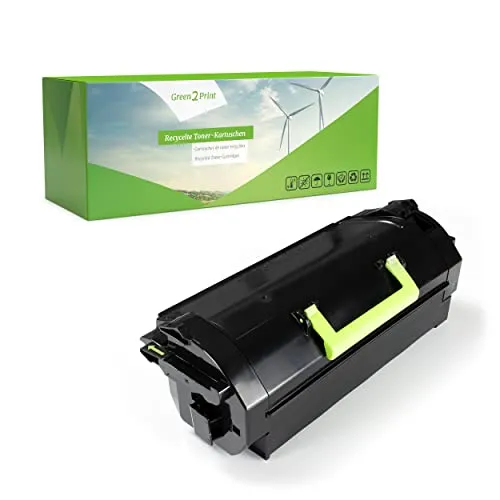 Green2Print Toner schwarz 45000 Seiten für Lexmark MS818DN - Umweltfreundlicher Recycling Toner schwarz, ersetzt Lexmark 53B0XA0 und 53B2X00, mit einer Ergiebigkeit von 45000 Seiten – ideal für nachhaltiges Drucken.