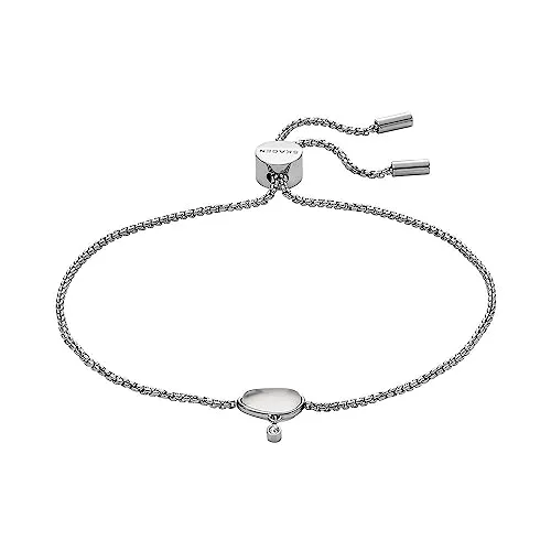 SKAGEN Armband SKJ1708040 - Elegantes Design - Armband aus glänzendem Edelstahl mit anpassbarer Länge bis 21 cm. Inspiriert von der Schönheit des Meeres, verziert mit funkelnden Glassteinen. Ideal für stilbewusste Frauen.