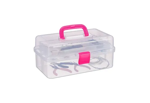 relaxdays Aufbewahrungsbox mit 9 Fäch, Pink