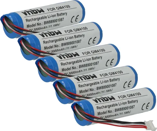 vhbw 5x Akku kompatibel mit Datalogic Gryphon GBT4430, GBT4100-HC, GBT4400, GBT4130, GBT4100-BK, GBT4100 Barcodescanner POS (3000 mAh, 3,7 V, Li-Ion)