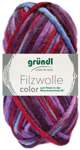Gründl 50 Gramm Gründl Filzwolle Color meliert Filzgarn Farbauswahl Bastelgarn