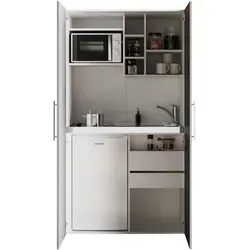 RESPEKTA Pantryküche Peter mit Duo Kochfeld in grau von Respekta