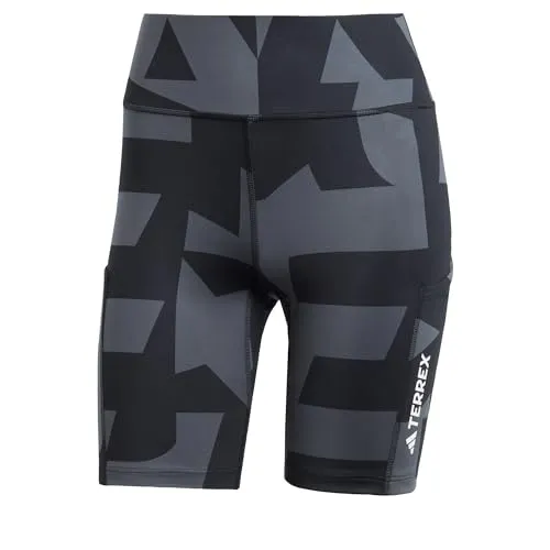 adidas Terrex Multi 8inch Printed Tights Shorts - Damen Outdoor Shorts - Eng anliegende Shorts aus 79 % recyceltem Polyester, ideal für Wandern und Speed Hiking. Mit elastischem Bund und praktischen Taschen für höchsten Komfort und Nachhaltigkeit.