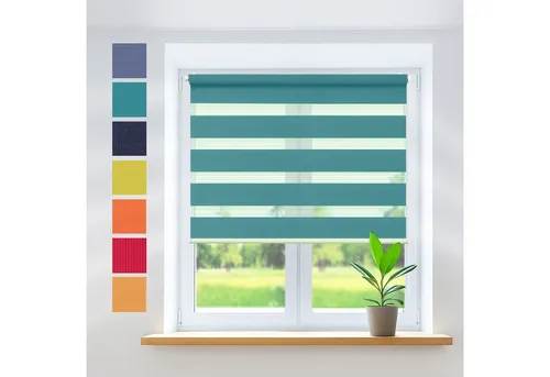Doppelrollo Klemmfix, ohne Bohren, Sichtschutz, Rikmani, Klemm- oder Schraubmontage, Moderne Optik, Klemm- oder Schraubmontage, Sicht- und Sonnenschutz