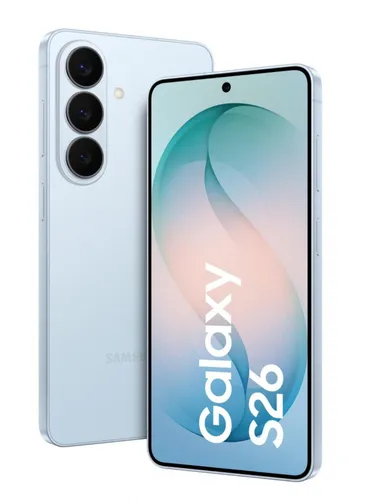 Samsung Galaxy S26 512 GB Sky Blue - 6,3 Zoll Dynamic AMOLED 2X Display mit 120 Hz, 4.300 mAh Akku für schnelles Laden und eine beeindruckende Kameraausstattung für außergewöhnliche Fotos.