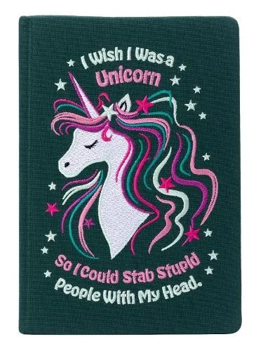 Insight Edition I Wish I Was A Unicorn Embroidered Journal - Buchhülle für kreatives Schreiben, mit einzigartigem gesticktem Einband und ideal für Notizen oder als persönliches Tagebuch.
