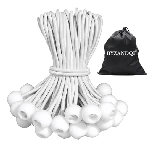 BYZANDQI Spanngummis mit Kugel 25 Stück, Zeltgummis mit Kugel 20 cm, Planenspanner Gummispanner Expanderschlingen Gummischlaufen für Planen Zelt Banner Netz Pavillions