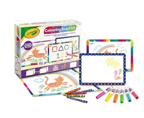 CRAYOLA - Maltafel- Set, Pädagogische und Kreative Beschäftigung für Kinder mit Filzstiften und Wachsmalkreiden, ab 5 Jahren, 04-2947
