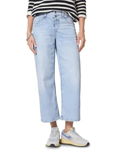 Street One Wide Leg Jeans Bleached Random Wash 32