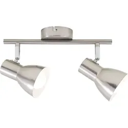 Briloner Leuchten Deckenleuchte, Retro-Deckenspot dreh- und schwenkbar - Elegante 2-flammige Deckenlampe in matt-nickel, individuell ausrichtbare Spots für gezielte Beleuchtung, ideal für Wohnzimmer oder Schlafzimmer.
