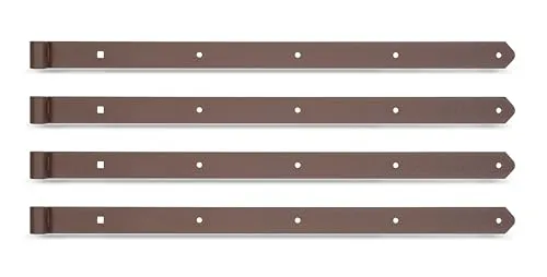 Alberts 822095 DURAVIS® Ladenband – 4er Set, rostbraun duplexbeschichtet - Das dekorative Ladenband ermöglicht eine verdeckte Montage und ist wetterfest dank hochwertiger Duplexbeschichtung. Ideal für stabile Konstruktionen und langlebigen Einsatz. 20 Jahre Herstellergarantie!