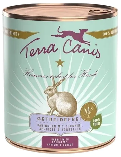 Terra Canis Grain Free Kaninchen Mit Zucchini, Aprikose Und Borago 800 Gr